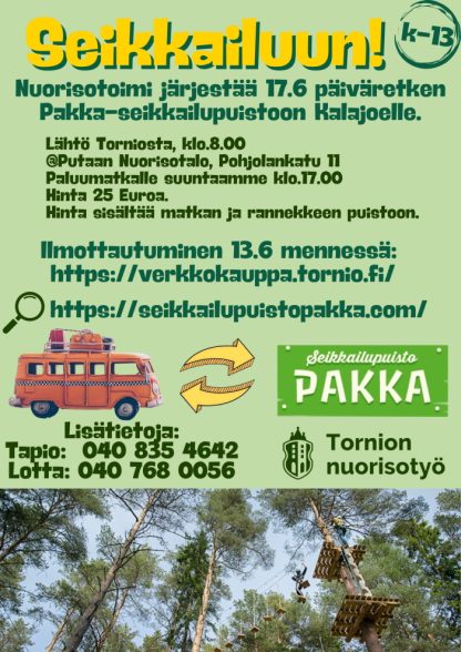 Päiväretki Seikkailupuisto Pakkaan