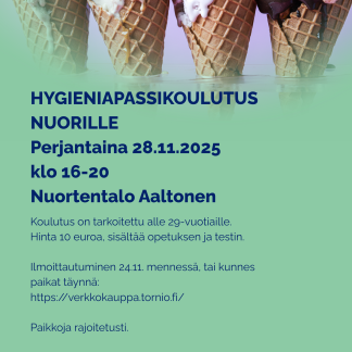 Hygieniapassin suoritus Nuortentalo Aaltosessa 28.11.2025