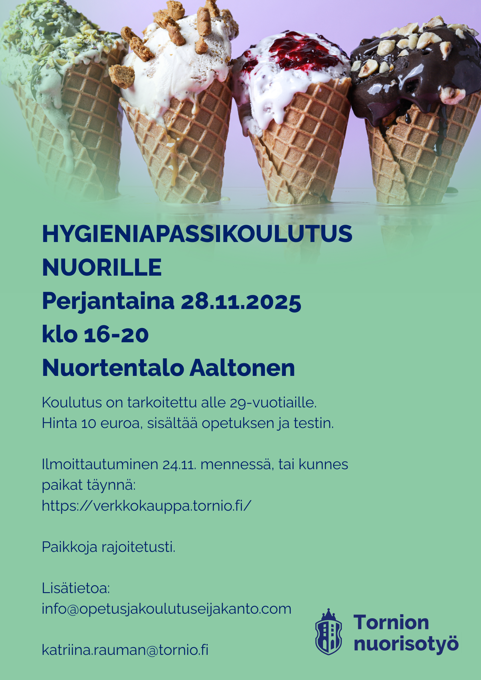 Hygieniapassin suoritus Nuortentalo Aaltosessa 28.11.2025